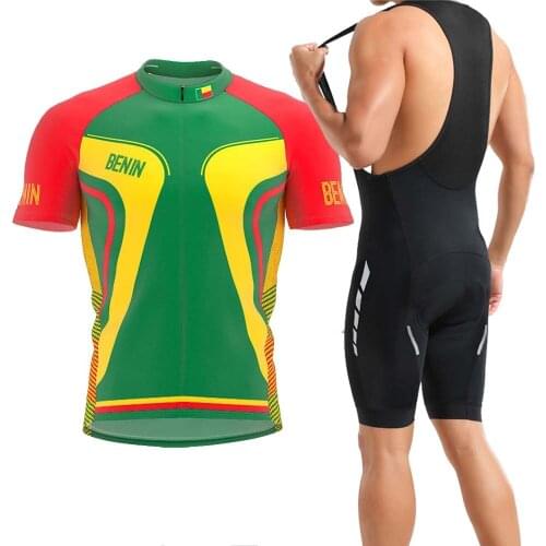 Hot Classic Retro Benin Summer Cycling Jersey Set Road MTB Bicycle Team Mens Short Sleeve Outdoor Wear Bike Clothing