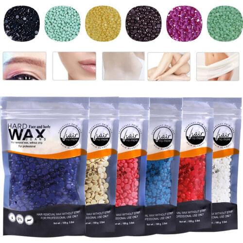 100g Wax beans Hard Hot Film Waxing Beans Bead Pellet Armpit Arm Legs Hair Removal No Strip Depilatory Wax-melt Warmer Machine