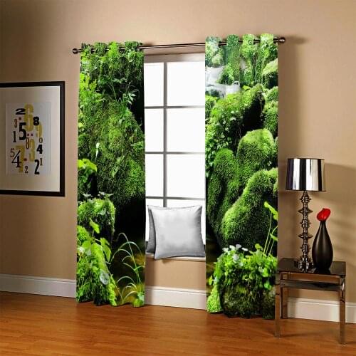 Custom 3D Blackout Curtain waterfall forest landscape Curtains For Living Room Bedroom Window Kitchen Curtain