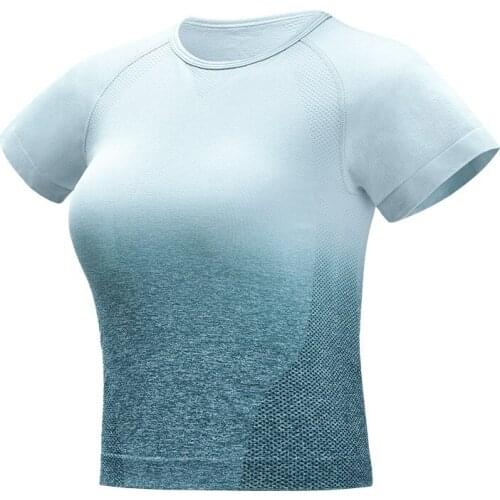 2019 new arrival Quick Dry Stretch Slim Fit Yoga Tops Women Sport T Shirt Gym Fitness Shirt Trainer Running T-shirts Sport top