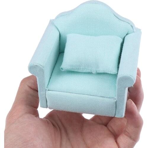 1/12 Dollhouse Miniature Green Color Sofa Set Living Room Furniture For Children Kids Gift Simulation Sofa Pretend Play Toy