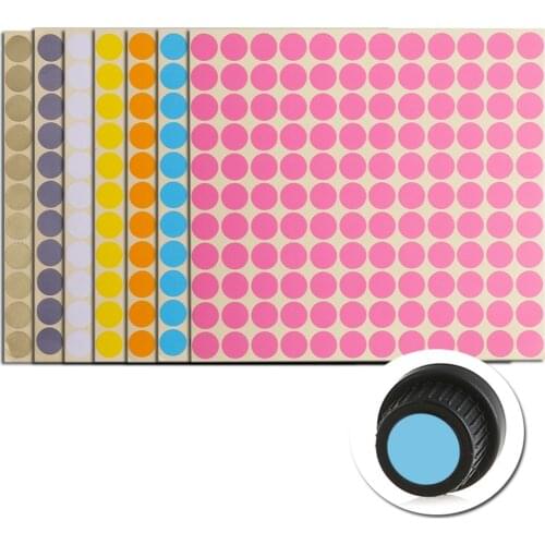 1 Sheet of 132 Blank Round Stickers Labels for Essential Oil Bottle Cap Lid Water Resistant 7 Color Sticker 13mm DIY #281572