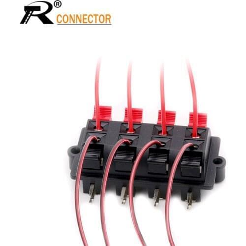 10pcs Double Row 8-Way Position side curved foot Clamp Spring Push Release Terminal Audio Speaker Connector Board