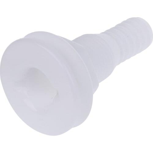 3/4 Inch White Plastic Thru Hull Bilge Pump and Aerator Hose Fitting for Boats Durable plastic for impact resistance