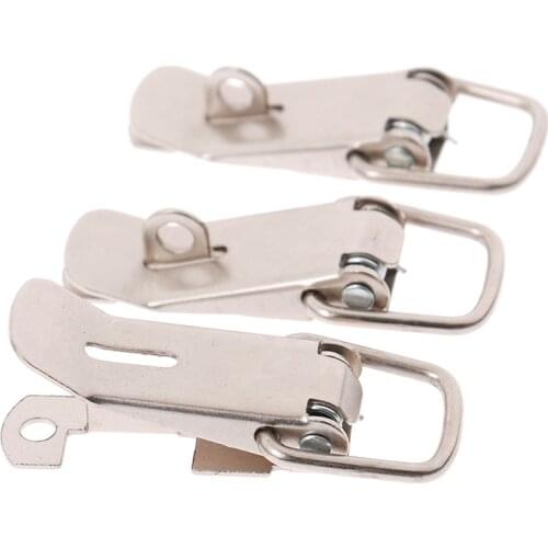 3Pc Cabinet Box Locks Spring Loaded Latch Catch Toggle 44x23mm Stainless Steel Hasps For Sliding Door Window Furniture Hardware
