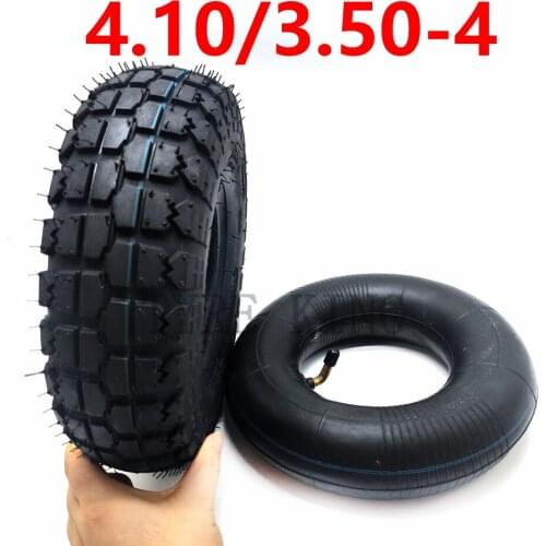 4.10/3.50-4 Inner Tube Outer Tyre 410/350-4 Inflatable Wheel Tire for Electric Scooter, Trolley Tiger Cart Parts