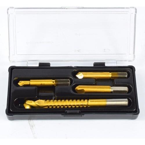 4pcs End Screw Extractor Saw Drilling Bit High Speed Steel Broken Screw Driver Cutting Opening Tool