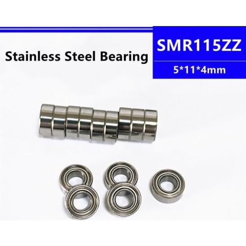 50/100/500pcs SMR115ZZ 5*11*4mm L-1150ZZ stainless steel miniature deep groove ball bearing 5x11x4mm SMR115Z SMR115