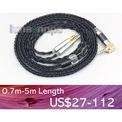 LN006426 XLR 6.35mm 8 Core Headphone Earphone Cable For ONKYO SN-1 JVC HA-SW01 HA-SW02 McIntosh Labs MHP1000 3.5mm Pin