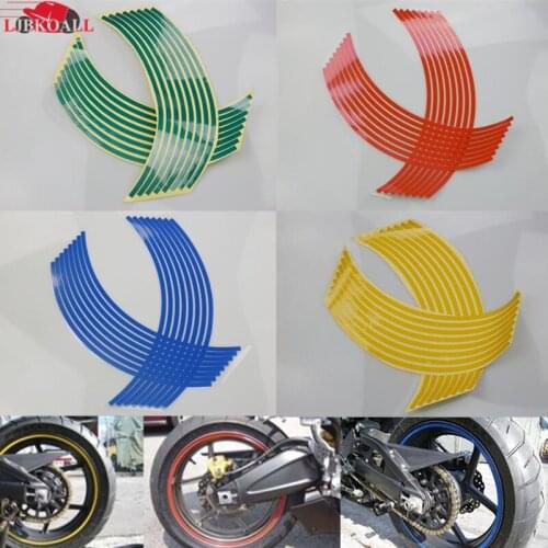 Motorcycle Motorbike Accessories Universal Wheel Decal Stickers Reflective Rim Stripe Tape Car For Honda Yamaha Suzuki Kawasaki