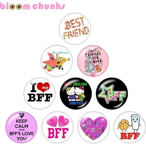 BBF BEST FRIEND 12mm/18mm/20mm/25mm Round glass cabochon flat back Making snap button jewelry S2666