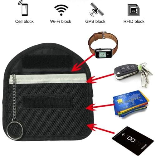 Key Fob Signal Blocking Bag Auto Blocking Holder Anti-hacking Security Bag for Car Keyless Entry Remote Fob Controller