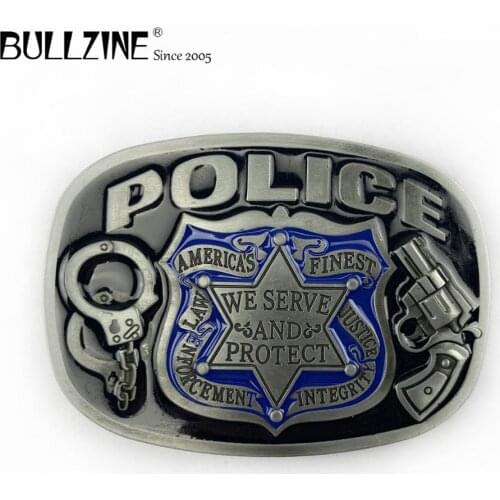 Bullzine zinc alloy Police belt buckle cowboy jeans gift belt buckle pewter finish FP-01205-1 LUXURIOUS retro belt buckle