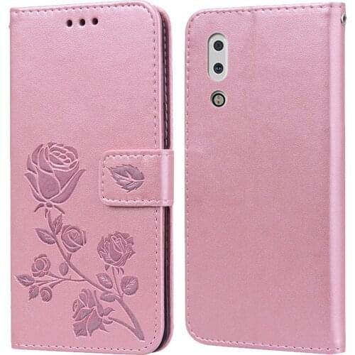 Luxury Leather Flip Book Case for Sharp Aquos S2 / Aquos C10 Rose Flower Wallet Stand Case Phone Cover Bag coque