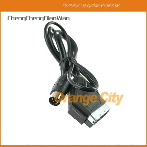 ChengChengDianWan NTSC C-pin 6ft 10pin RGB Scart AV Cable Lead 1 MD for Sega Saturn Games Console 2pcs/lot