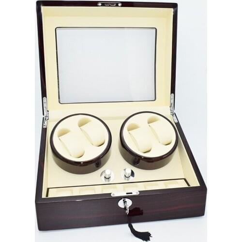 Elegant Luxury Watches 2 Rotator 4+6 Watch Winders Storage/Display Case Mabuchi Motor Box Power Battery/Adaptor Plug Global Use