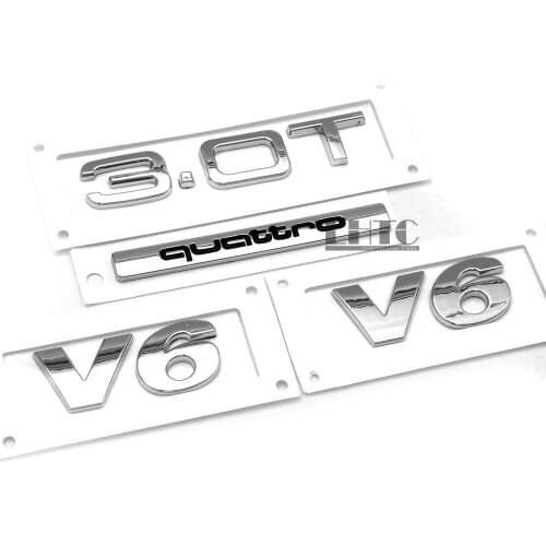OEM 3.0T V6 Quattro Side Wing Rear Badge Emblem Set For AUDI A6 Q7 VW Touareg 3.0T