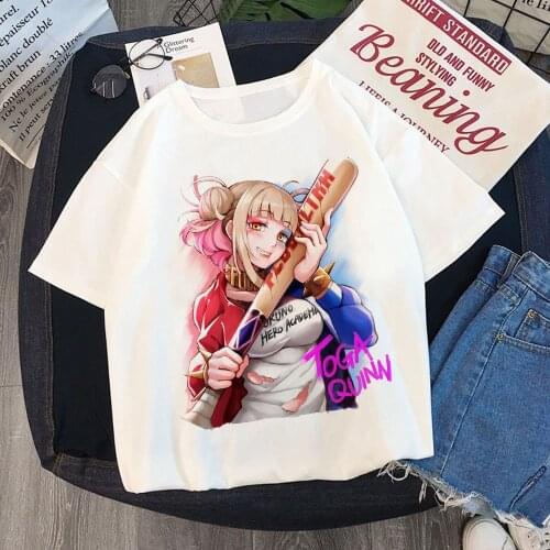 Women My Hero Academia Anime Senpai T-shirt New Ahegao Harajuku Graphic T Shirt Hentai Himiko Toga Tshirt Graphic Top Tee Femme