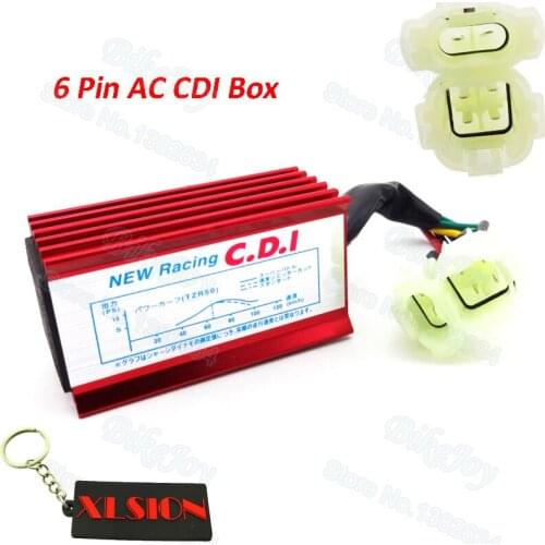 Racing AC CDI Ignition Box Round 6 Pin Red For GY6 50cc 125cc 150cc Moped Scooter ATV Quad Buggy Go Kart Motorcycle