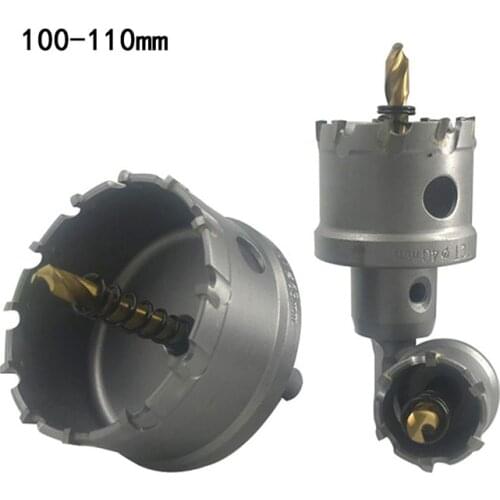 K10 Carbide Core Drill Bit Hole Saw Metalworking Cutter Stainless Steel Alloy Metal Drilling Tip 105/110mm Drill Bit Set 1Pcs