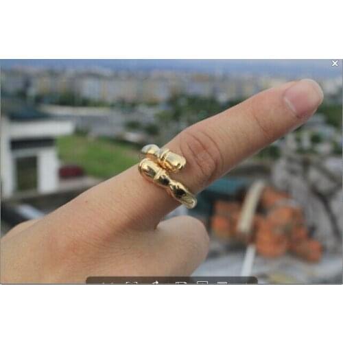 Adjustable horse hoof Ring golden colours free size hippie horseshoe animal Ring jewelry