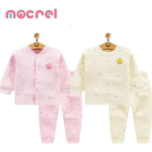 3-6 Months Baby Thermal Underwear Suits Sets Baby Clothes Cotton Thickening Suit Season 1 To 2 Years Old Baby Clothes Newborn