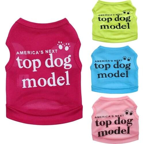 Pet dog Summer Pure Cotton Puppy Clothes Printed Letter T-shirt Cute Puppy Vest Bottoming Shirt Suitable For Small Dogs