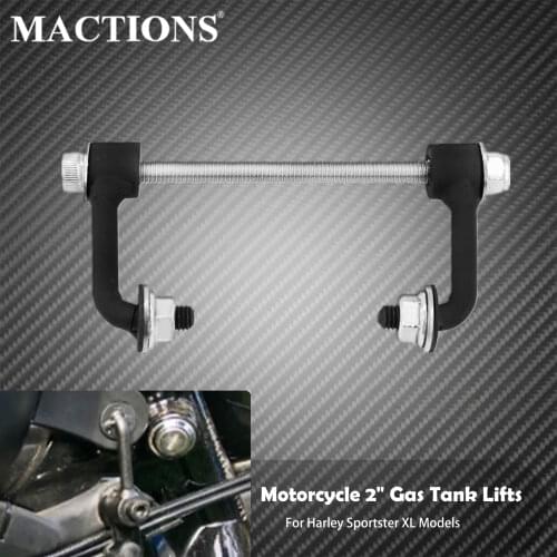 MACTIONS Motorcycle 2" Gas Tank Lifts Kit Billet For Harley Sportster 883 1200 XL XR Nightster Iron 48 Forty-Eight 72 All Model