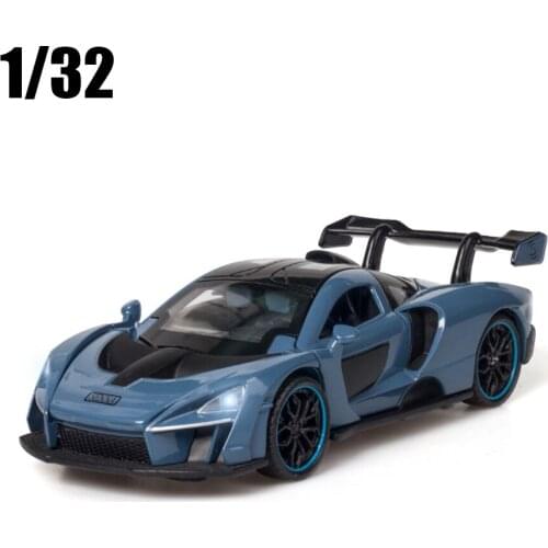1/32 Die Cast McLaren Senna Sports Car Model Toy Alloy Simulation Sound Light Pull Back Toys Vehicle For Gift Free Shipping