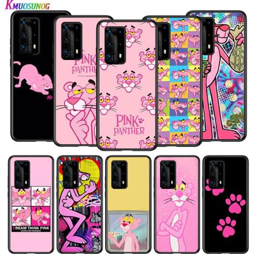 Pink Panther for Huawei P40 P30 P20 P10 Pro Lite E Plus 4G 5G P9 P8 Lite P Smart Z S Plus Soft Black Phone Case