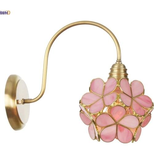 IWHD Colorful Nordic Wall Lights Wandlamp LED Glass Flower Wall Lamp Fixtures Bedroom Light Living Room Decoration Lampara Pared