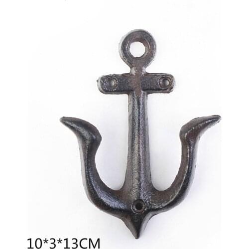 Retro nostalgic old furniture Rustic Decorative Cast Iron Anchor Hook Wall Art Vintage Decor