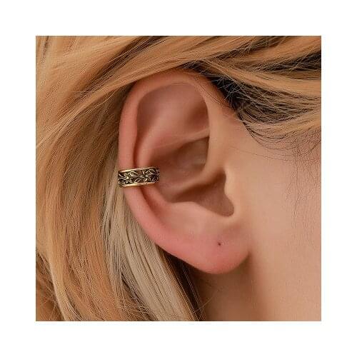 Retro hollow U-shaped ear bones without pierced ear buckle ethnic style simple punk earrings retro pattern ear clip