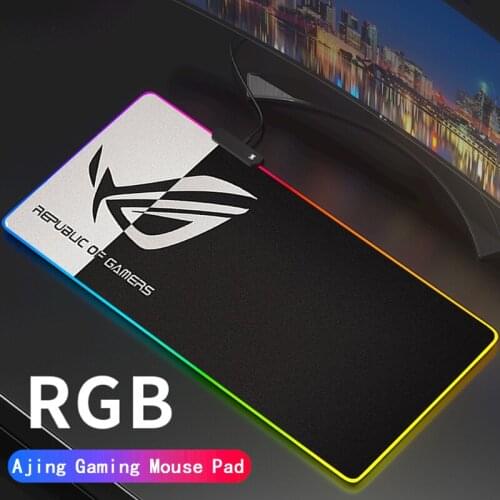 ROG Custom DIY Pattern Asus RGB Republic of Gamers Gaming Glow Mouse Pad Gamer Mousepad LED Light USB Wired Non-Slip Mause Mice