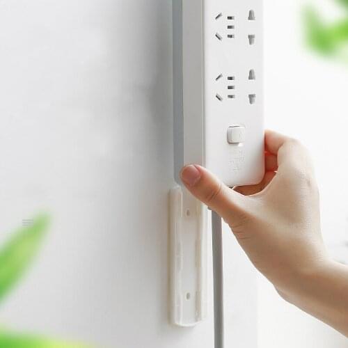 Self-Adhesive Desktop Socket Fixer Cable Organizer Wall-Mounted Wire Plug Holders Strong Sticking Hooks Storage Box Accessories