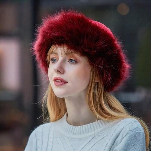 Mongolian Men Women Winter Faux Fur Suede Fluffy Beanie Warm Thick Hat Snow Cap Winter Caps