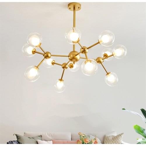 Nordic Magic Bean chandelier Lamp Home black vintage chandelier for Dining room Kitchen Living room designer chandelier