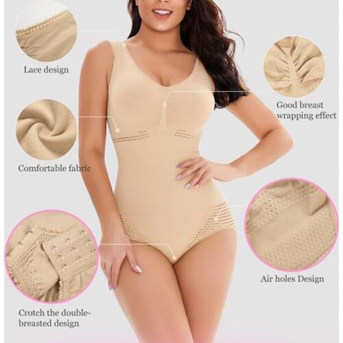 SMDPPWDBBWomen Waist Trainer Bodysuit Slim Full Body Shapewear Seamless Round Neck Jumpsuits Tummy Control Body Shaper Tank Tops