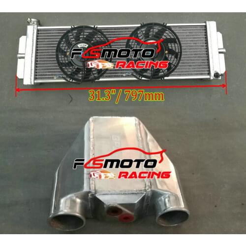 Universal OD 3" PIPE Air To Water Intercooler Turbo & Aluminum Liquid Heat Exchanger Front Mount OR WITH FANS