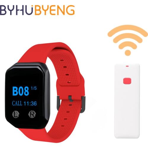 BYHUBYENG Restaurant Waiter Vibration Ring Device Aide Soignant Appel Urgence Sans Fil Beeper Button Nurse To Call The Cafe