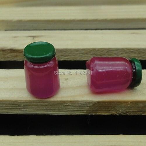 1pcs/lot Resin hote sell fuchsia color jar bottle cup 13mm kawaii cabochons DIY christmas decorations A036-6