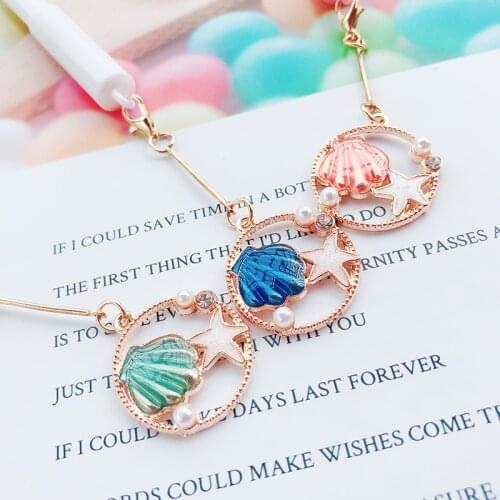 1pcs Creative Fresh Pendant Gel Pen Cute Shell Black 0.5mm Signing Pen Student Kawaii Stationery Gift School Office Supplies