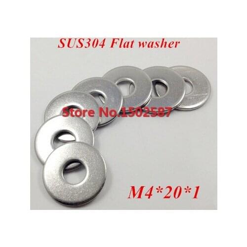 100 Pieces M4*20*1Thick DIN 9021 Flat Washer A2-70 Stainless Steel SS304