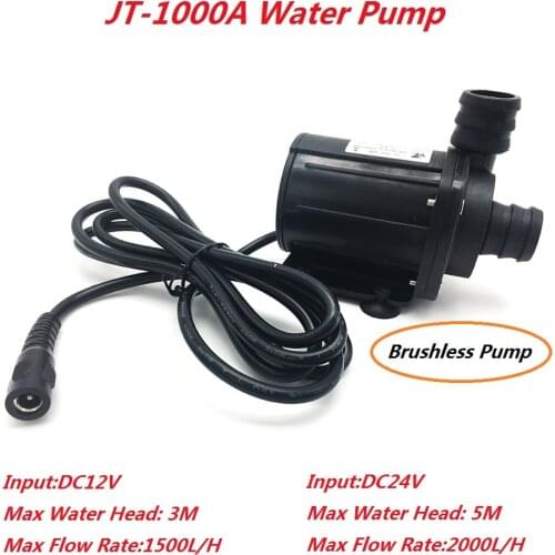 1000A 12V 24V Submersible DC Water Pump Brushless Magnetic Driven Water Circulation Pump 5M 2000L/H