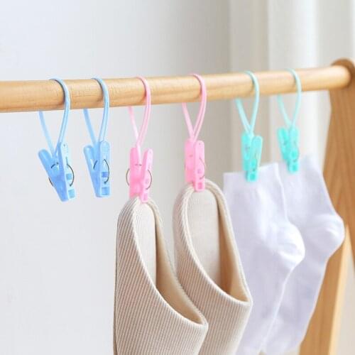 12pcs Plastic Underwear Windproof Tie Clips for Bed Sheet Clothespins Home Gadgets Lock Hangers At Will