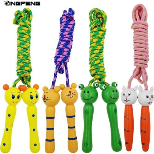 2M Cute Cartoon Children Skipping Rope Wooden Handle Sports Bodybuilding Fitness Cute Cartoon Skipping Rope Wooden Handle