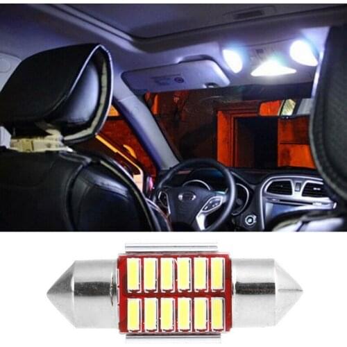 2Pcs 31mm 4014 12SMD C5W Car LED Light Canbus Dome Interior Reading Lamp 12V License Plate Light Car roof /License plate light