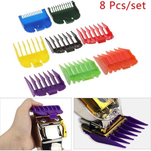 2Pcs/8pcs/10Pcs Colorful Guide Comb Multiple Sizes Limited Combs Hair Clipper Cutting Tool Professional Electric Hair Clipper