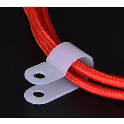 20PCS/lot 23mm 30mm white wire clip insulation card Black R type wire clip fixed plastic clip wiring fixed Cable clips
