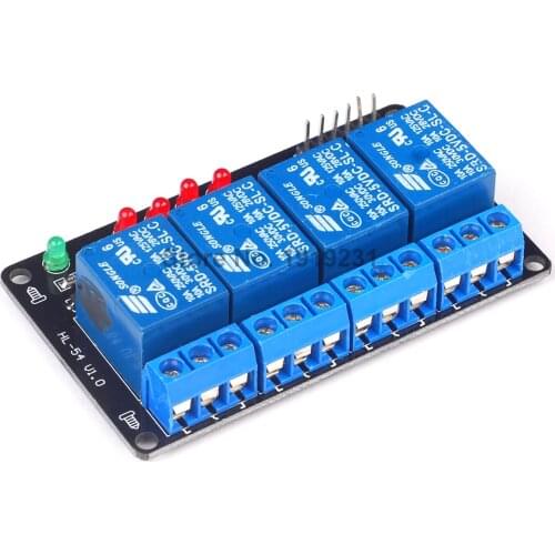 1PCS 4-Channel Relay Module Low Level 5V with Light Blackboard